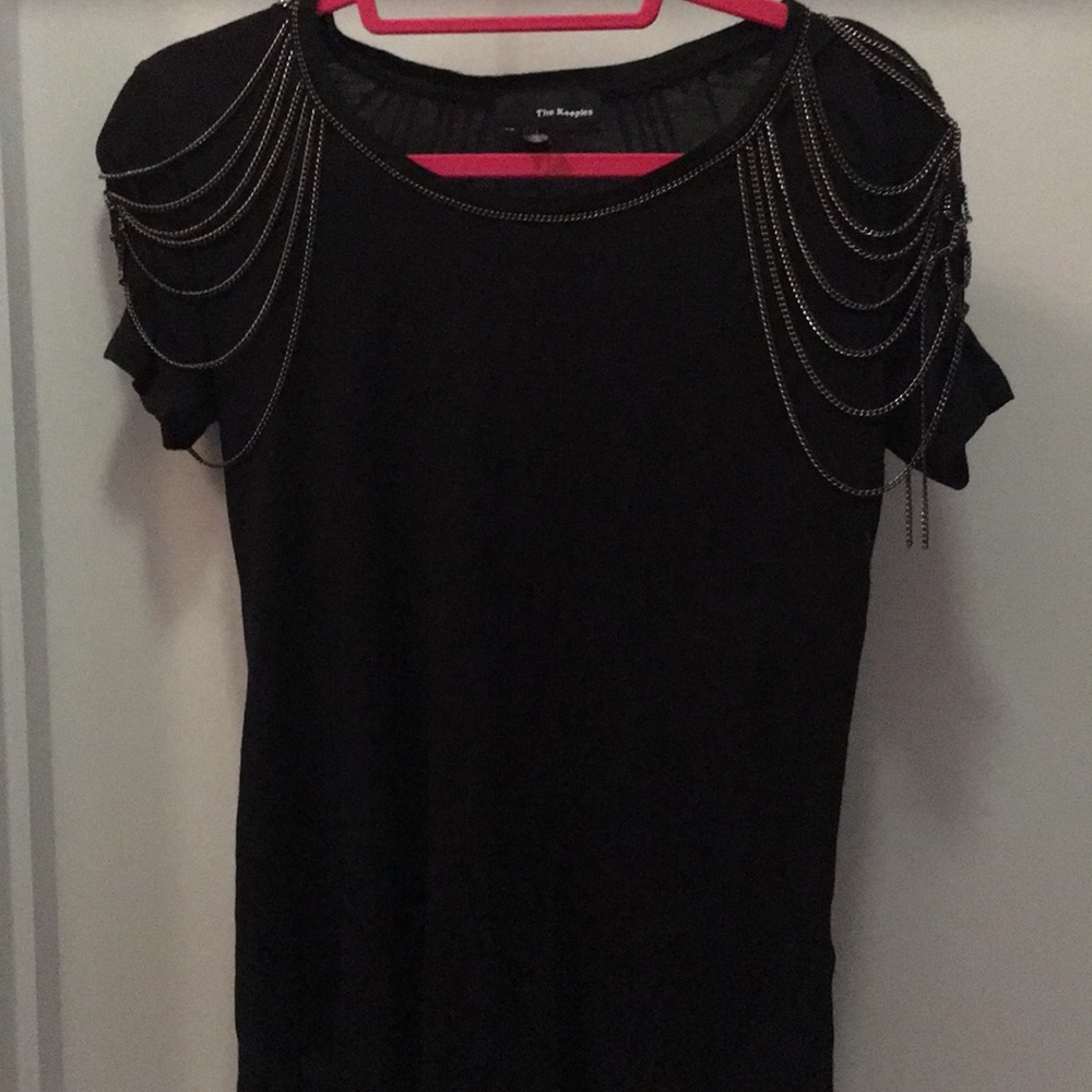 The Kooples beautiful chain black shirt